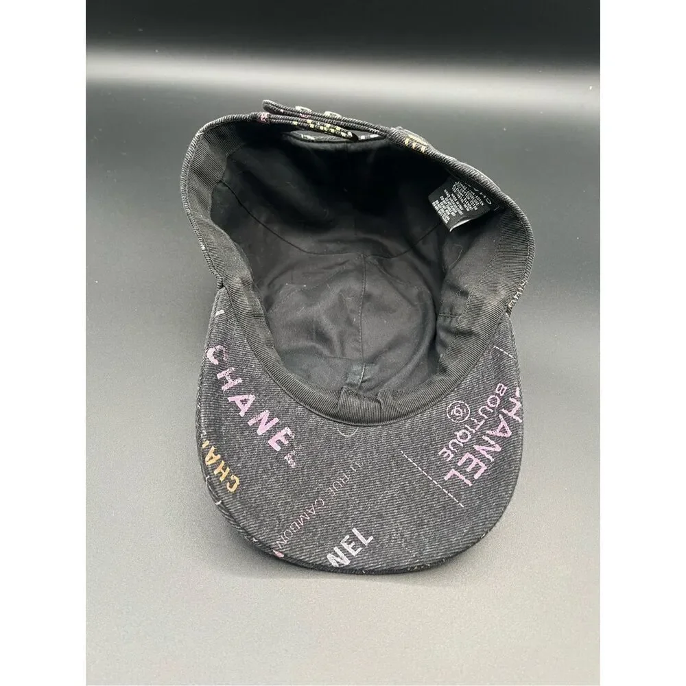 Chanel CC 22P dark denim logo all over cap